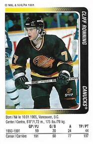 1991-92 Panini Hockey Stickers #46 Cliff Ronning Front