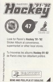 1991-92 Panini Hockey Stickers #47 Robert Kron Back