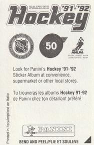 1991-92 Panini Hockey Stickers #50 Al MacInnis Back