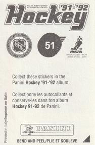 1991-92 Panini Stickers #51 Theo Fleury Back