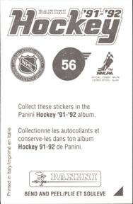 1991-92 Panini Hockey Stickers #56 Carey Wilson Back