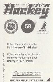 1991-92 Panini Hockey Stickers #58 Sergei Makarov Back