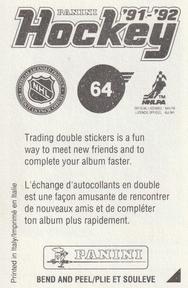 1991-92 Panini Hockey Stickers #64 Ed Olczyk Back