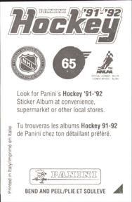 1991-92 Panini Hockey Stickers #65 Phil Housley Back