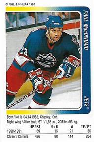 1991-92 Panini Hockey Stickers #69 Paul MacDermid Front