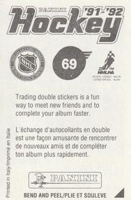 1991-92 Panini Hockey Stickers #69 Paul MacDermid Back