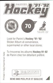 1991-92 Panini Hockey Stickers #70 Brent Ashton Back