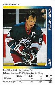 1991-92 Panini Hockey Stickers #76 Randy Carlyle Front