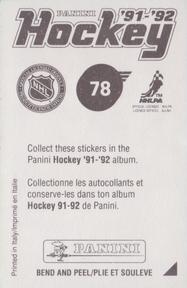 1991-92 Panini Hockey Stickers #78 Wayne Gretzky Back