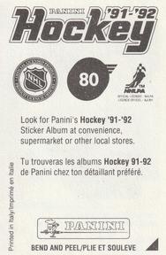 1991-92 Panini Hockey Stickers #80 Steve Duchesne Back