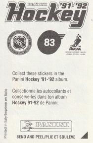 1991-92 Panini Hockey Stickers #83 Tony Granato Back