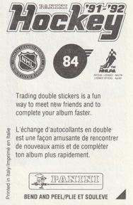 1991-92 Panini Hockey Stickers #84 Marty McSorley Back
