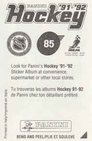 1991-92 Panini Hockey Stickers #85 Todd Elik Back