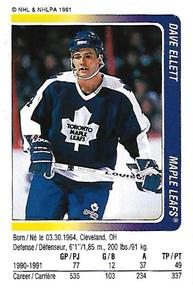 1991-92 Panini Hockey Stickers #94 Dave Ellett Front