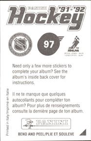 1991-92 Panini Hockey Stickers #97 Mike Krushelnyski Back