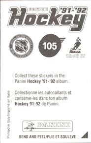 1991-92 Panini Hockey Stickers #105 Aaron Broten Back