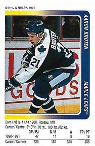 1991-92 Panini Hockey Stickers #105 Aaron Broten Front