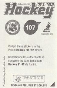1991-92 Panini Hockey Stickers #107 Neal Broten Back