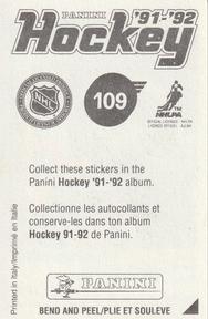 1991-92 Panini Hockey Stickers #109 Mark Tinordi Back