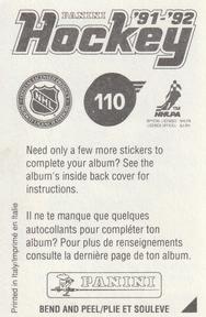 1991-92 Panini Hockey Stickers #110 Ulf Dahlen Back