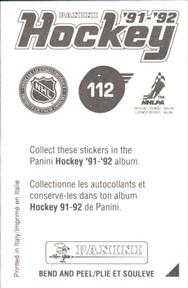 1991-92 Panini Hockey Stickers #112 Dave Gagner Back