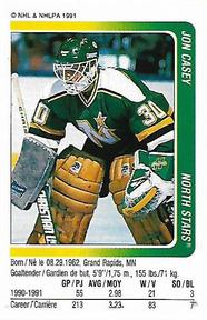 1991-92 Panini Hockey Stickers #118 Jon Casey Front