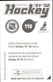 1991-92 Panini Hockey Stickers #119 Basil McRae Back