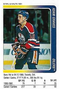 1991-92 Panini Hockey Stickers #122 Adam Graves Front
