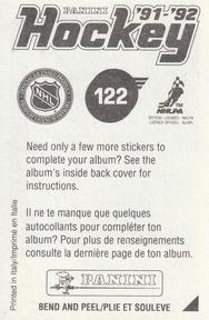 1991-92 Panini Hockey Stickers #122 Adam Graves Back