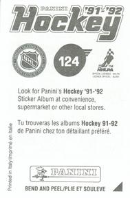 1991-92 Panini Hockey Stickers #124 Mark Messier Back