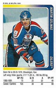 1991-92 Panini Hockey Stickers #128 Martin Gelinas Front