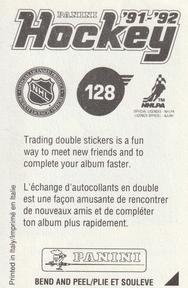 1991-92 Panini Hockey Stickers #128 Martin Gelinas Back
