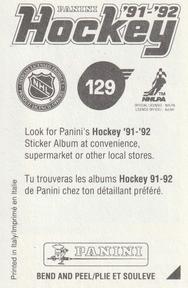 1991-92 Panini Hockey Stickers #129 Charlie Huddy Back