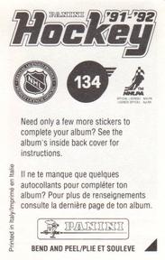 1991-92 Panini Hockey Stickers #134 Steve Yzerman Back
