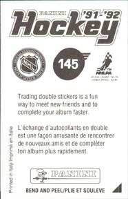 1991-92 Panini Hockey Stickers #145 Sergei Fedorov Back