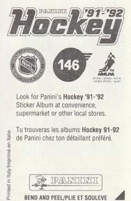 1991-92 Panini Hockey Stickers #146 Bob Probert Back