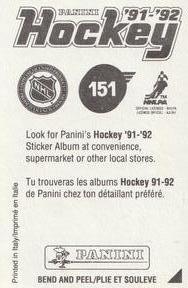 1991-92 Panini Hockey Stickers #151 St. Louis Blues Logo Back