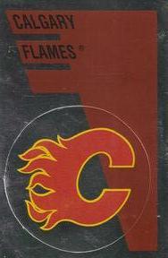 1991-92 Panini Hockey Stickers #153 Calgary Flames Logo Front