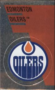 1991-92 Panini Hockey Stickers #154 Edmonton Oilers Logo Front