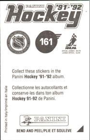 1991-92 Panini Hockey Stickers #161 Hartford Whalers Logo Back