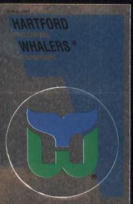 1991-92 Panini Hockey Stickers #161 Hartford Whalers Logo Front