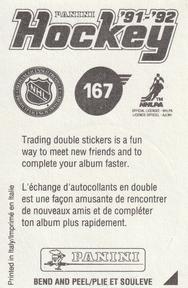 1991-92 Panini Hockey Stickers #167 Philadelphia Flyers Logo Back