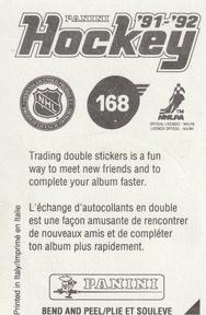 1991-92 Panini Hockey Stickers #168 Pittsburgh Penguins Logo Back