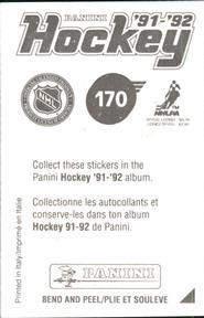 1991-92 Panini Hockey Stickers #170 Craig Janney Back
