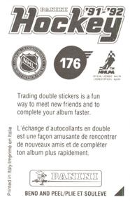 1991-92 Panini Hockey Stickers #176 Cam Neely Back