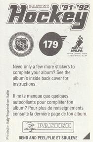 1991-92 Panini Stickers #179 Andy Moog Back
