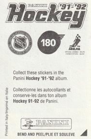 1991-92 Panini Hockey Stickers #180 Don Sweeney Back