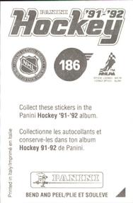 1991-92 Panini Hockey Stickers #186 Russ Courtnall Back