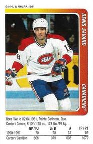 1991-92 Panini Hockey Stickers #187 Denis Savard Front
