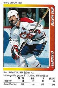 1991-92 Panini Hockey Stickers #188 Mike McPhee Front